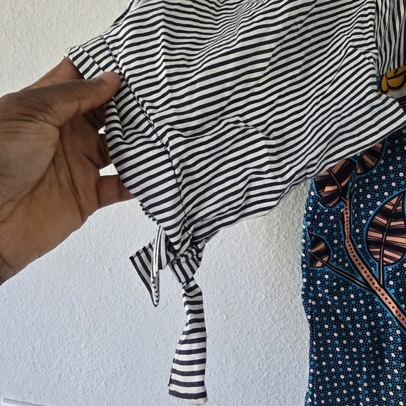 African Print Women's Multi Print button down Dress Shirt Art to wear Boho - Picture 5 of 10